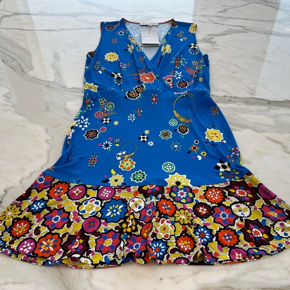 EMILIO PUCCI BLUE GRASSHOPPER DRESS MODEL 61RG53 SIZE IT 44 / US 10 NWTS! - Picture 8 of 15